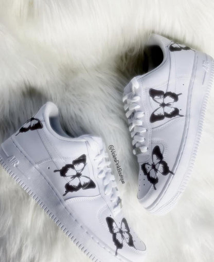 Women's Custom Sneakers Air Force Reflective Butterflies