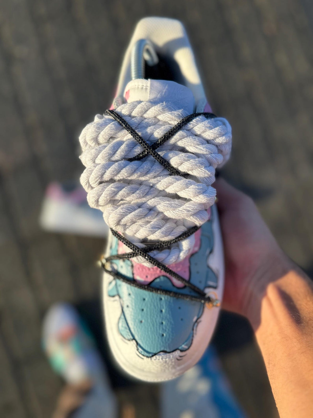 Custom Drip Air Force 1 Pastel Sneakers | Pink Blue Melt AF1 | Aesthetic Streetwear Shoes | Hand Painted Custom Kicks