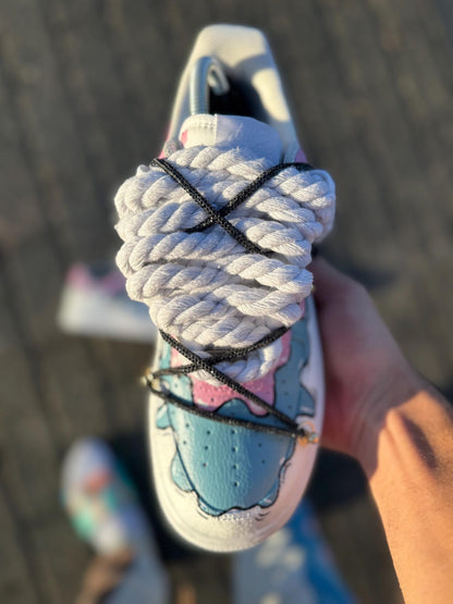 Custom Drip Air Force 1 Pastel Sneakers | Pink Blue Melt AF1 | Aesthetic Streetwear Shoes | Hand Painted Custom Kicks