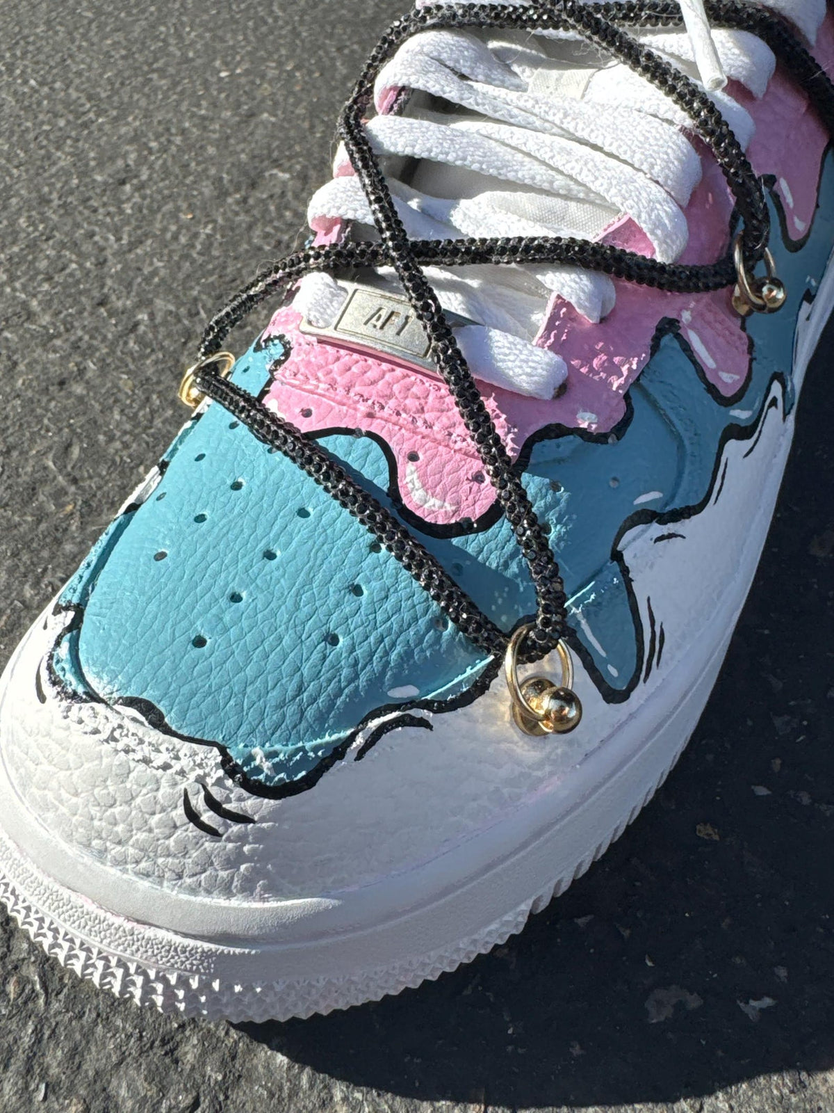 Custom Drip Air Force 1 Pastel Sneakers | Pink Blue Melt AF1 | Aesthetic Streetwear Shoes | Hand Painted Custom Kicks