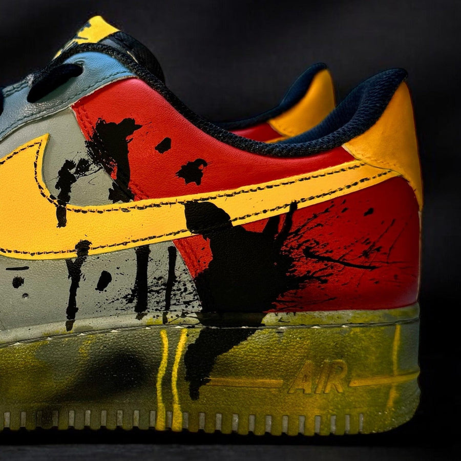 Hand-Painted Grime Yellow Air Force 1 Trainers | Custom UK Sneakers (Made to Order)