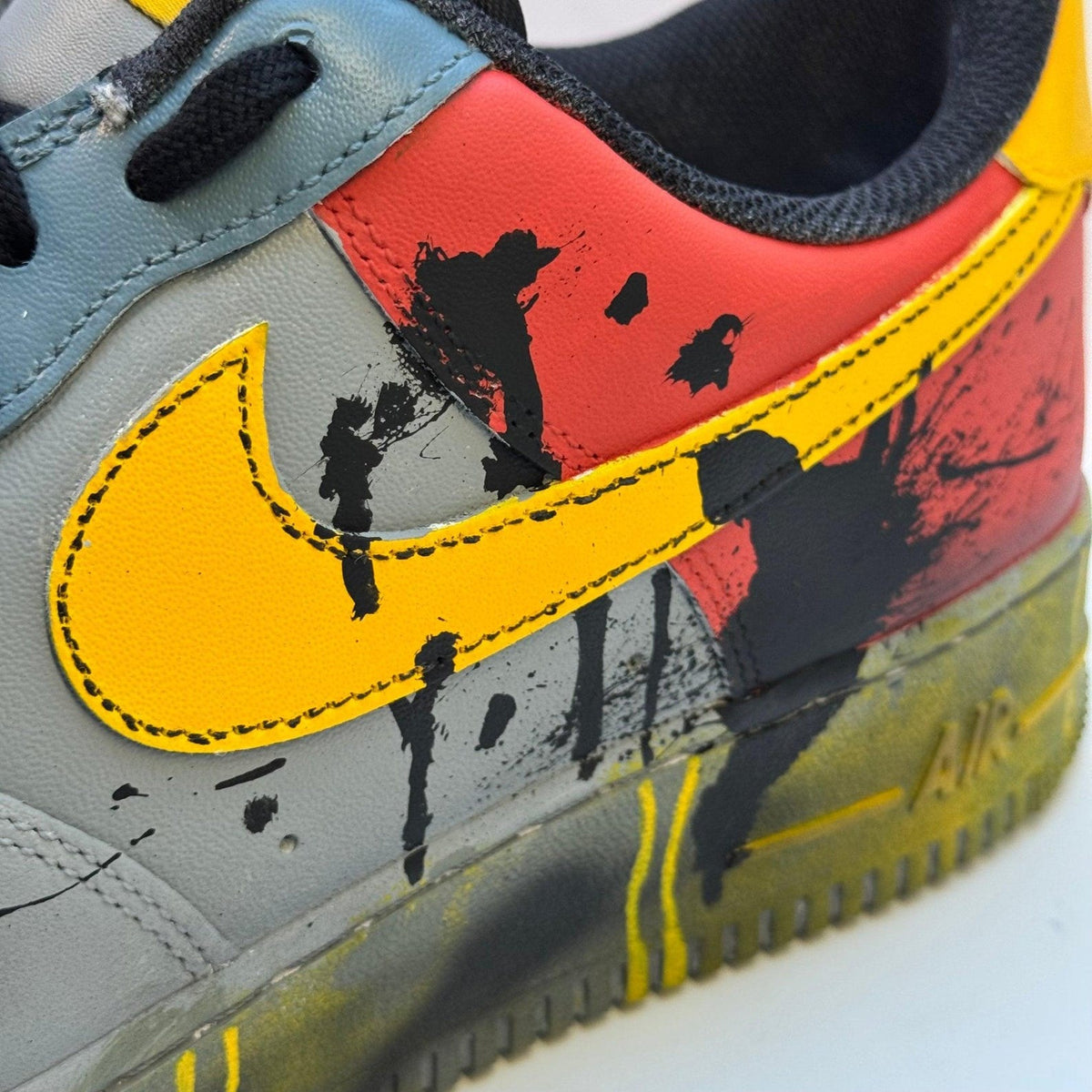 Hand-Painted Grime Yellow Air Force 1 Trainers | Custom UK Sneakers (Made to Order)