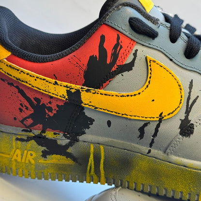 Hand-Painted Grime Yellow Air Force 1 Trainers | Custom UK Sneakers (Made to Order)