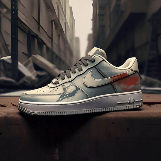 Hand-Painted Post-Apocalyptic Air Force 1 Trainers | Distressed AF1 Sneakers (Made to Order)
