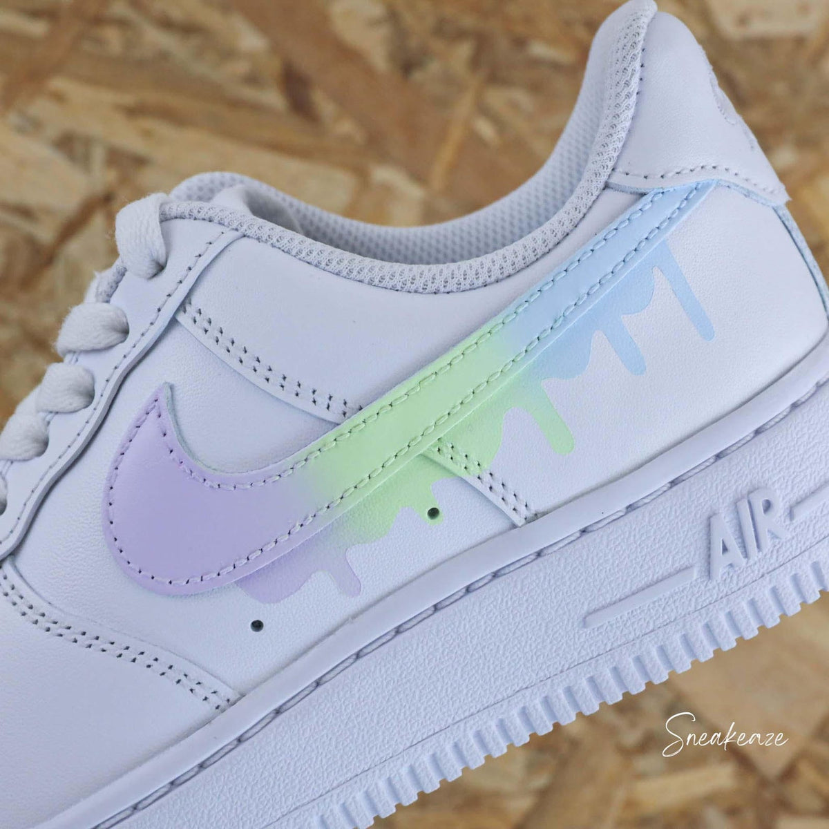 Custom Air Force 1 Drip sneakers pastel gradient flowing effect unisex