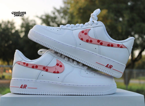 Custom Cherry Af1, Pink & Red Cherries, Womens Red and Pink Sneakers, Personalized Air Force One, Gift for Her, Air Force 1 Customs