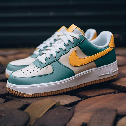 Hand-Painted Earth-Tone Air Force 1 Trainers | Custom Green, Brown, Grey Sneakers (Made to Order)