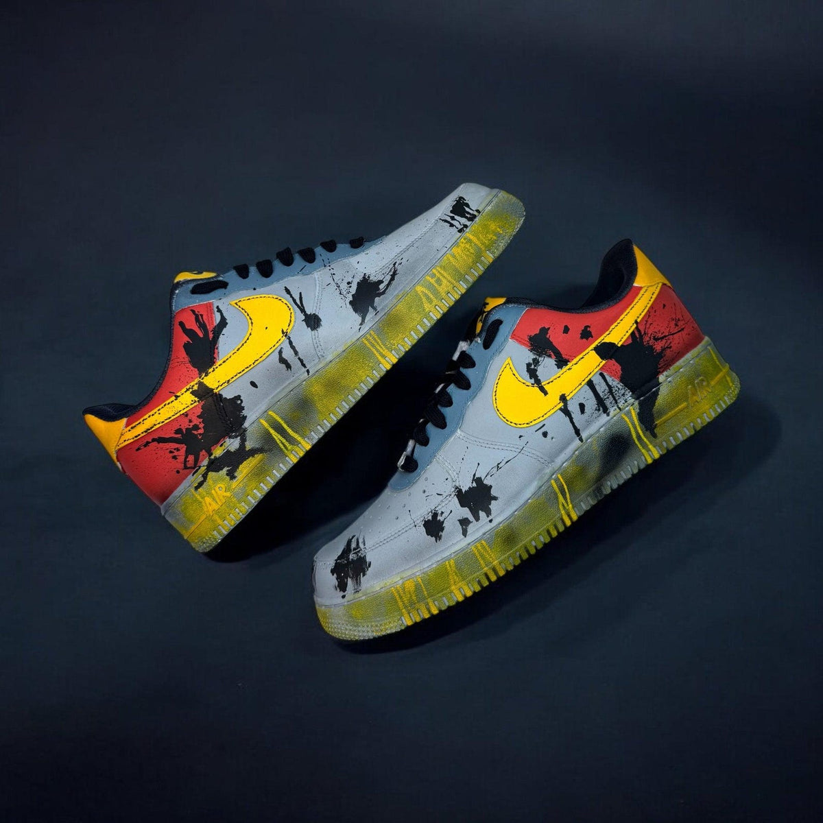 Hand-Painted Grime Yellow Air Force 1 Trainers | Custom UK Sneakers (Made to Order)