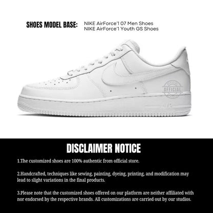 Comic Book Cartoon Line Handpainted Custom Nike Airforce 1 Sneaker Orange Dragon Ball Colour with Personalized Name Best Gift for Him
