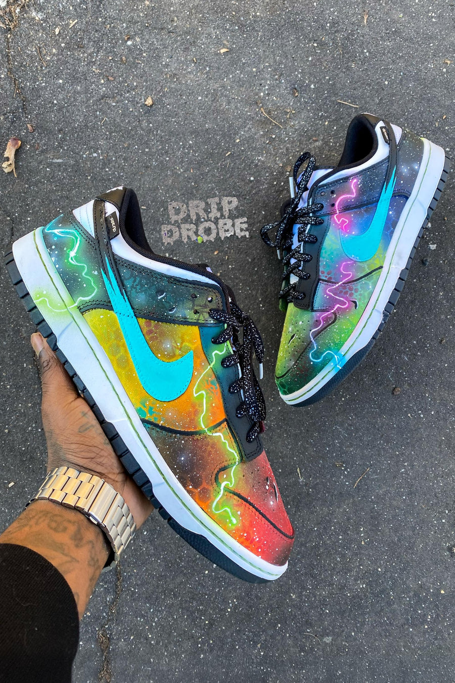 Custom Retro Dunk Lows – Hand-Painted Galaxy Dunks – Unique Custom Sneakers – Authentic Dunks – One-of-a-Kind Design