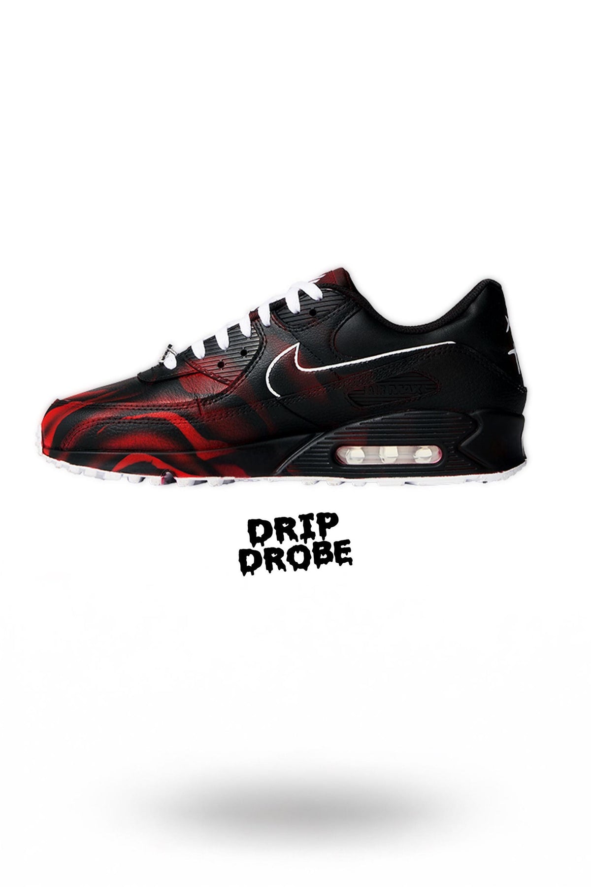 Custom 'Roses' AM 90 – Hand-Painted Floral Design – Unique Custom Sneakers – Vibrant Custom Sneakers