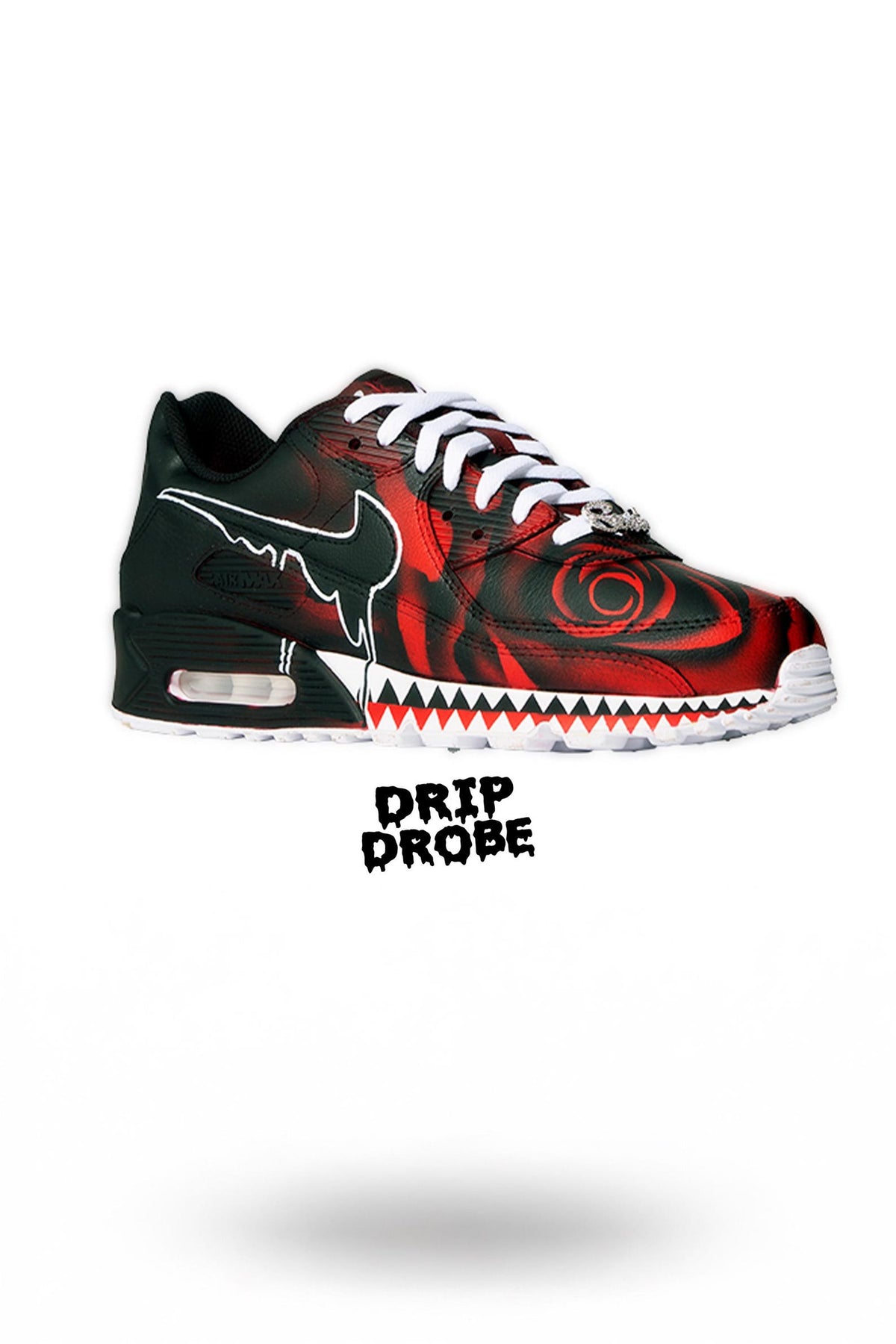 Custom 'Roses' AM 90 – Hand-Painted Floral Design – Unique Custom Sneakers – Vibrant Custom Sneakers
