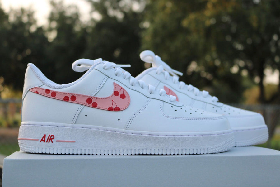 Custom Cherry Af1, Pink & Red Cherries, Womens Red and Pink Sneakers, Personalized Air Force One, Gift for Her, Air Force 1 Customs
