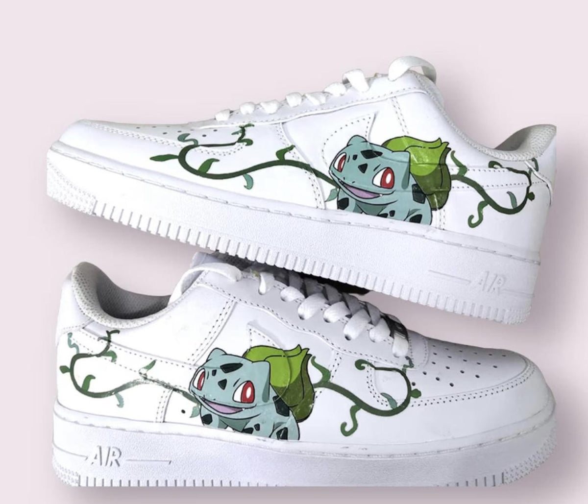 Air Force Custom Pokémon Nike Air Force 1s Bulbasaur Sneakers Women's Shoes Gifts On Sale Gifts For Her