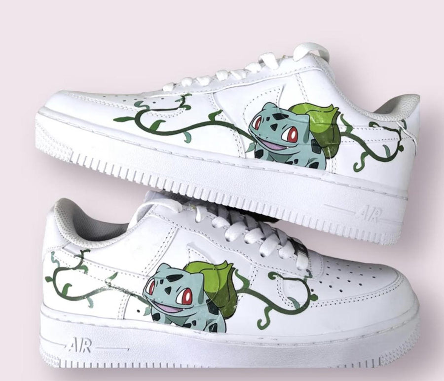 Air Force Custom Pokémon Nike Air Force 1s Bulbasaur Sneakers Women's Shoes Gifts On Sale Gifts For Her
