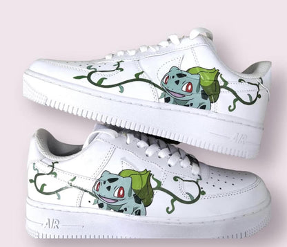 Air Force Custom Pokémon Nike Air Force 1s Bulbasaur Sneakers Women's Shoes Gifts On Sale Gifts For Her