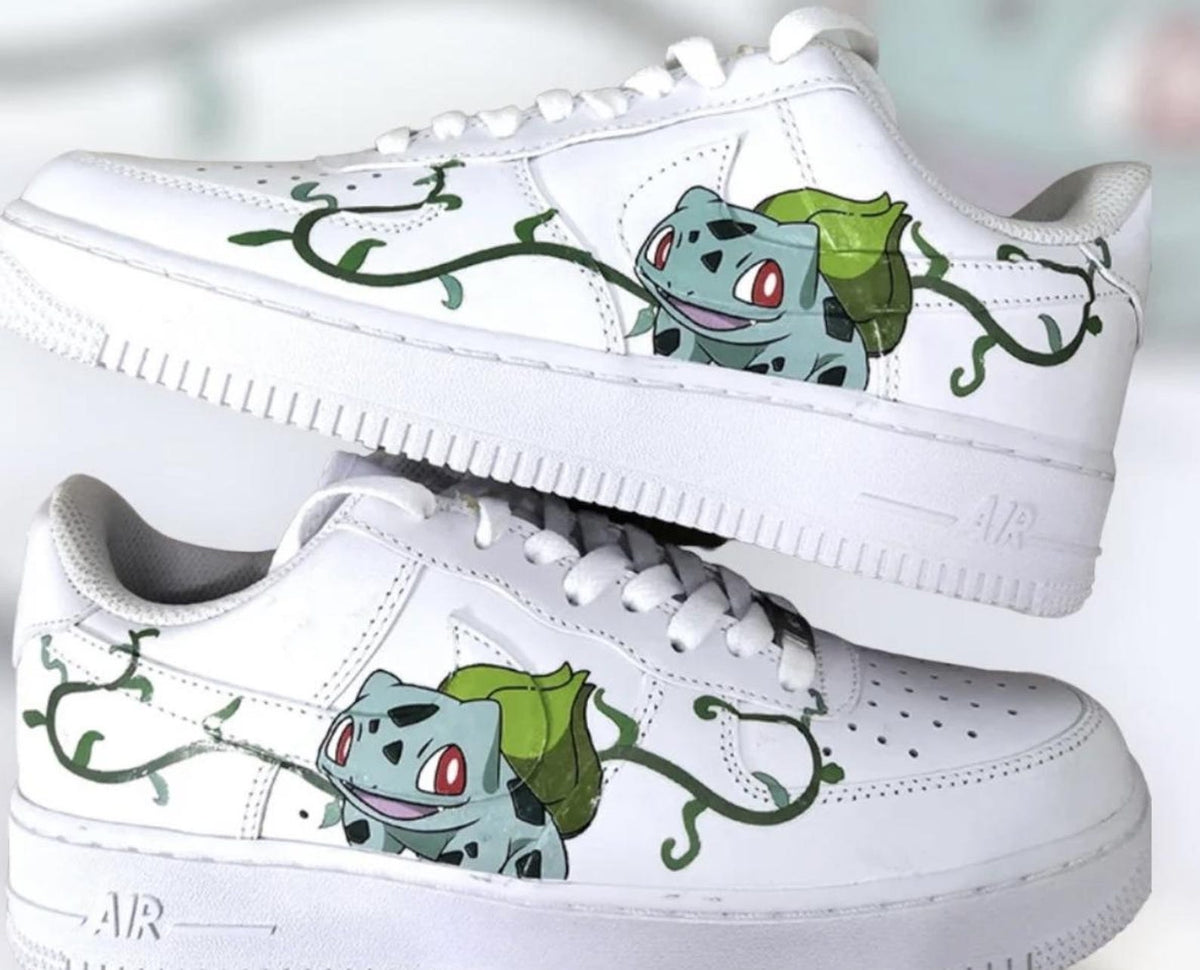 Air Force Custom Pokémon Nike Air Force 1s Bulbasaur Sneakers Women's Shoes Gifts On Sale Gifts For Her