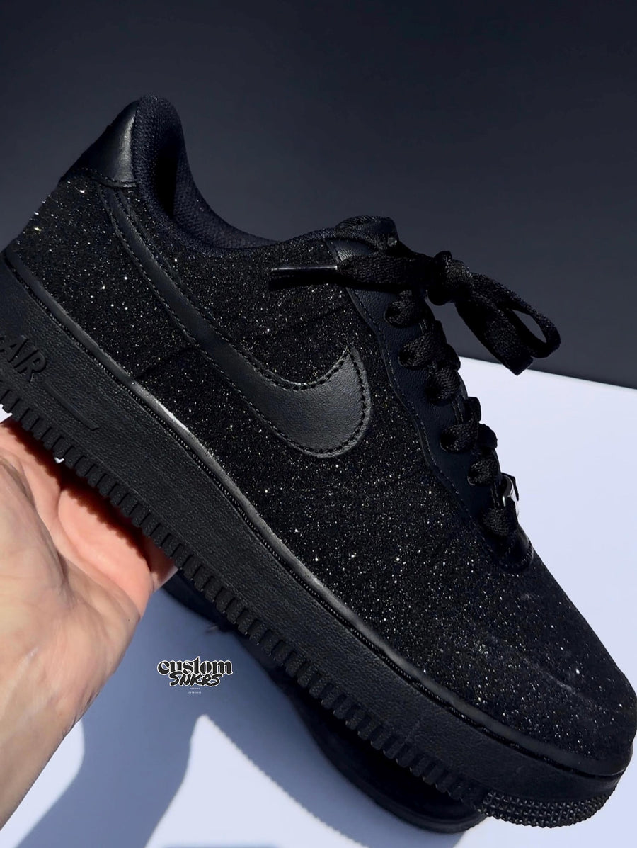 Custom Black Glitter AF1, Glitter af1, Rope Laces Af1,Personalized AF1,Black Glitter Inspired Sneakers,Glitter Sneakers