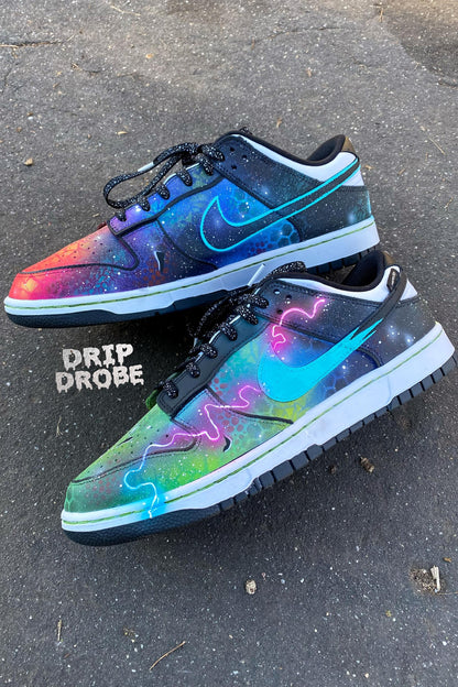 Custom Retro Dunk Lows – Hand-Painted Galaxy Dunks – Unique Custom Sneakers – Authentic Dunks – One-of-a-Kind Design