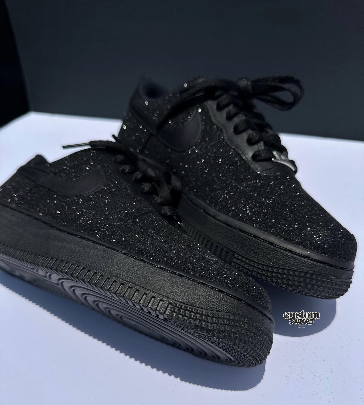 Custom Black Glitter AF1, Glitter af1, Rope Laces Af1,Personalized AF1,Black Glitter Inspired Sneakers,Glitter Sneakers