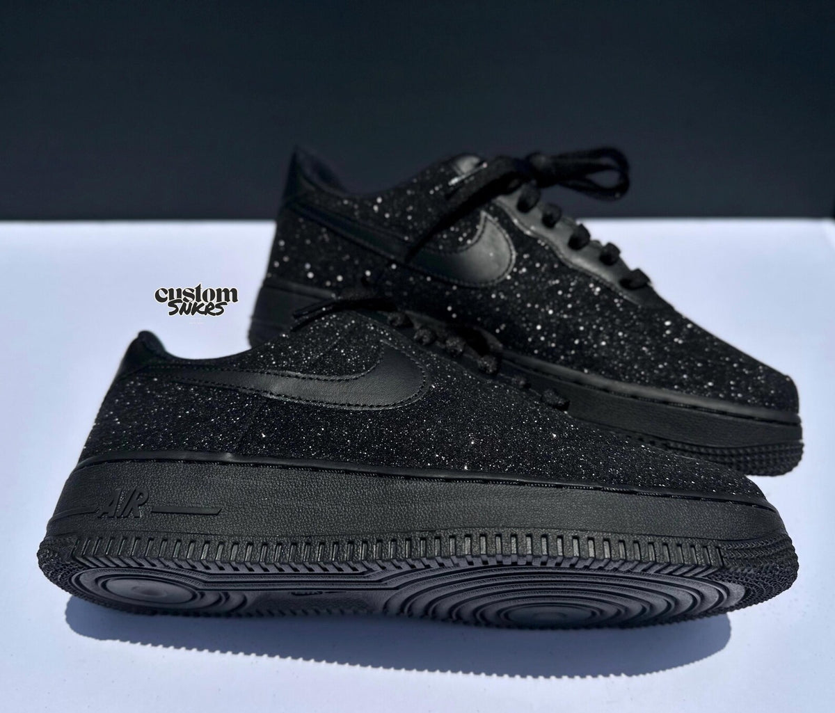 Custom Black Glitter AF1, Glitter af1, Rope Laces Af1,Personalized AF1,Black Glitter Inspired Sneakers,Glitter Sneakers