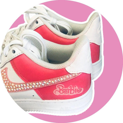 Custom Barbie Nike Air Force 1 Shoes | Hand-Painted Pink Bling Barbie Sneakers | Personalized AF1 | Trendy Girly Streetwear | Gift for Her