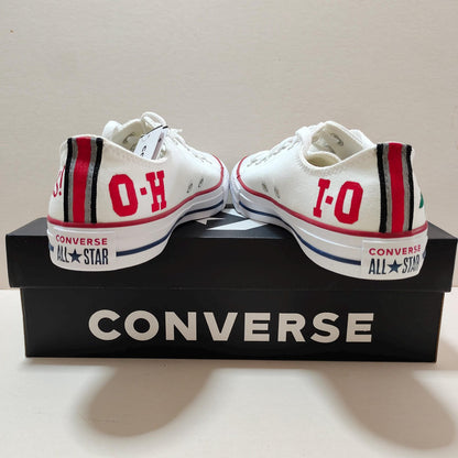 Hand-Painted Ohio State Converse: Custom Buckeyes Fan Sneakers
