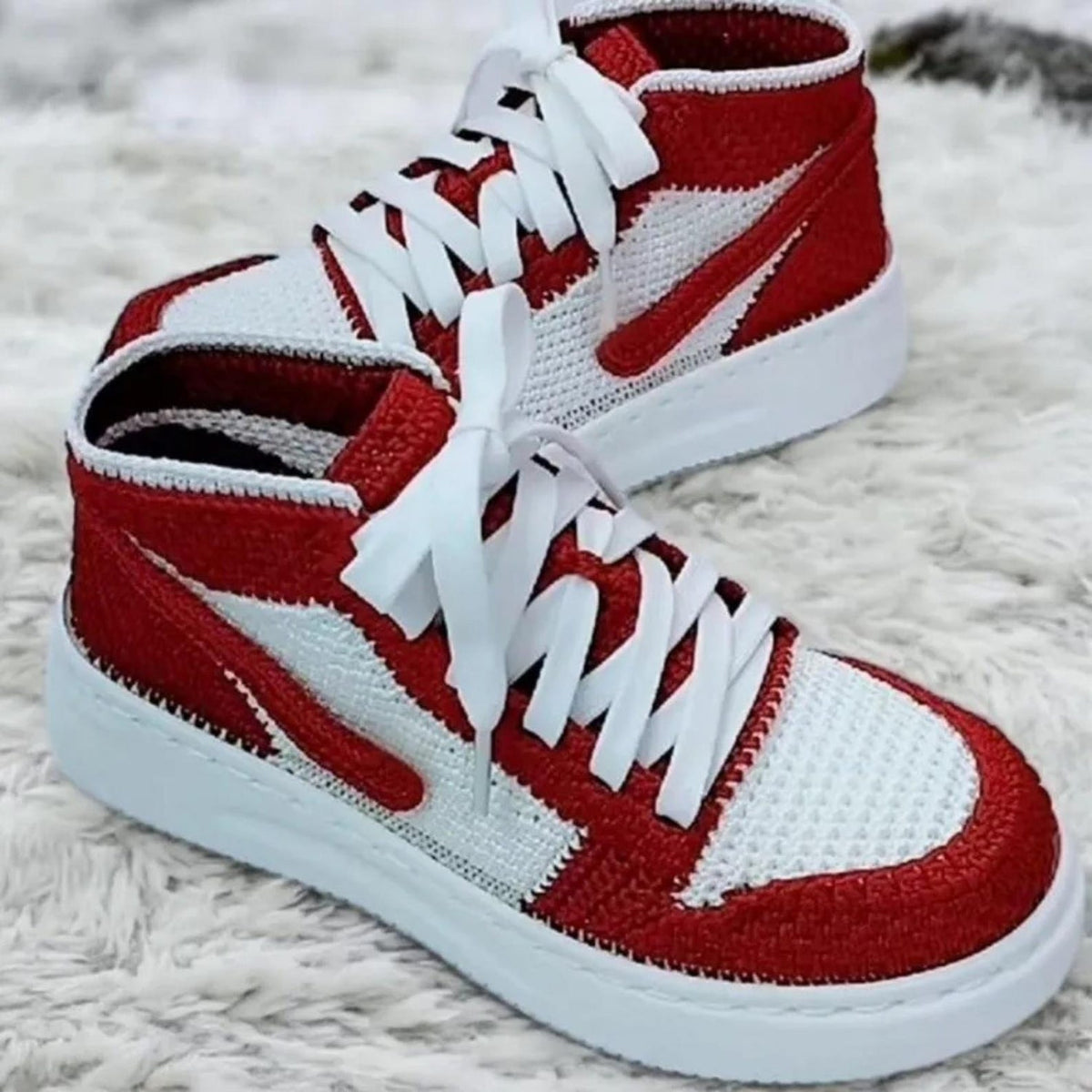 Adult Crochet Sneaker Slippers: Handmade High-Top Booties