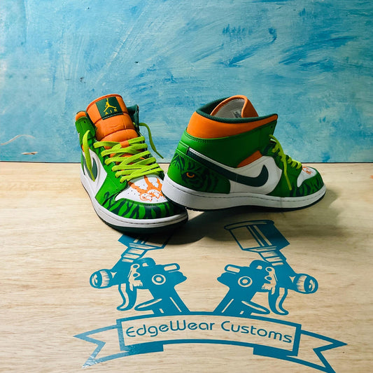 Custom Hand-Painted Tiger Stripes and Unique Sneaker Art