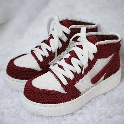 Adult Crochet Sneaker Slippers: Handmade High-Top Booties
