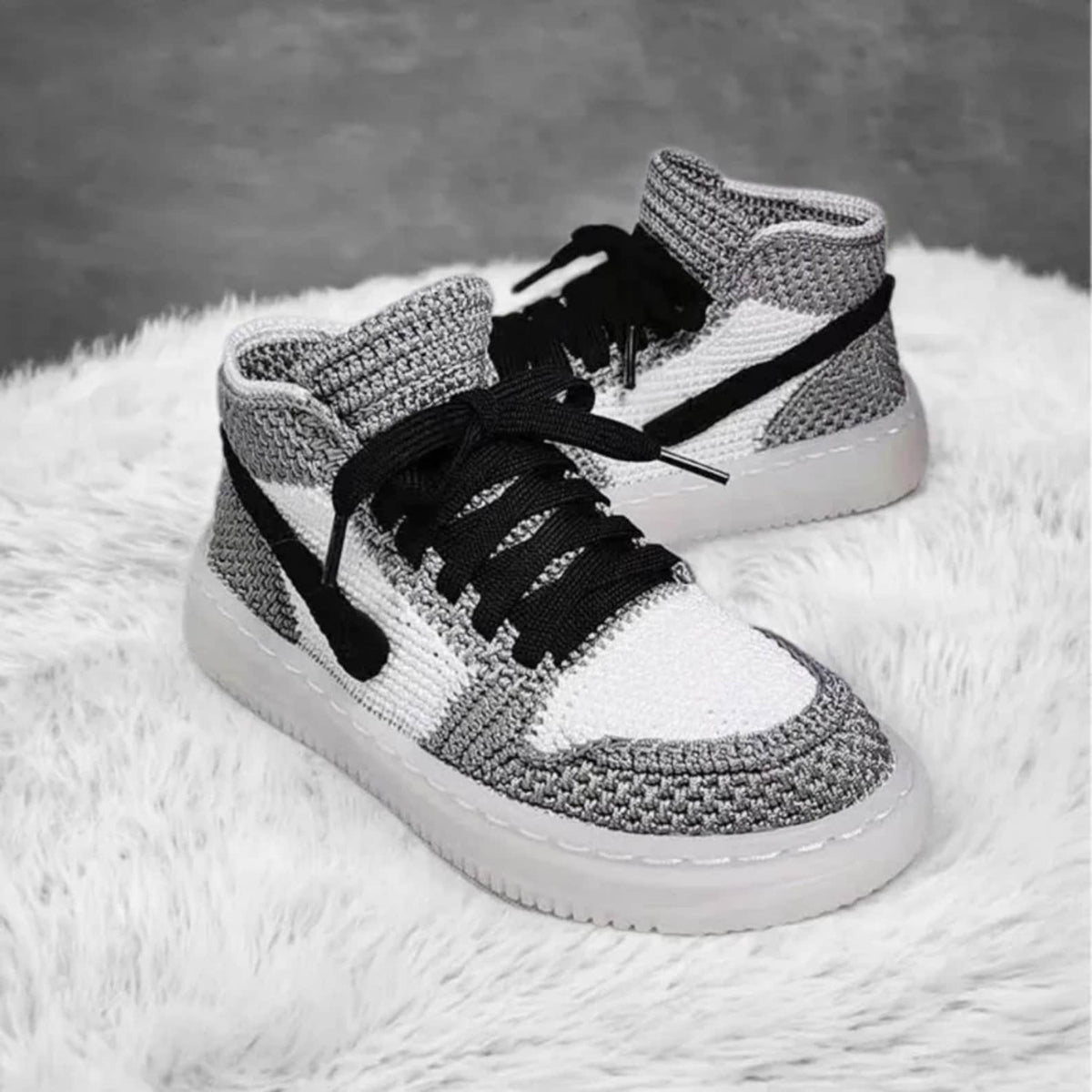 Adult Crochet Sneaker Slippers: Handmade High-Top Booties