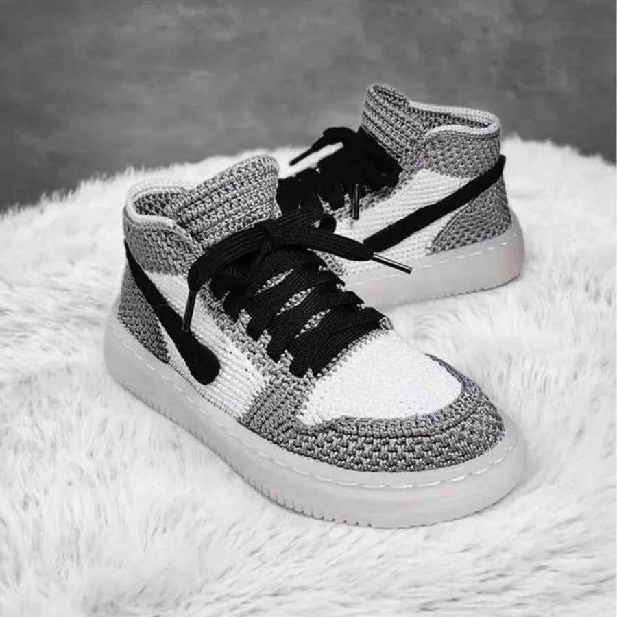 Adult Crochet Sneaker Slippers: Handmade High-Top Booties