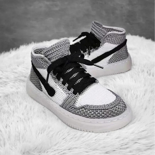 Adult Crochet Sneaker Slippers: Handmade High-Top Booties