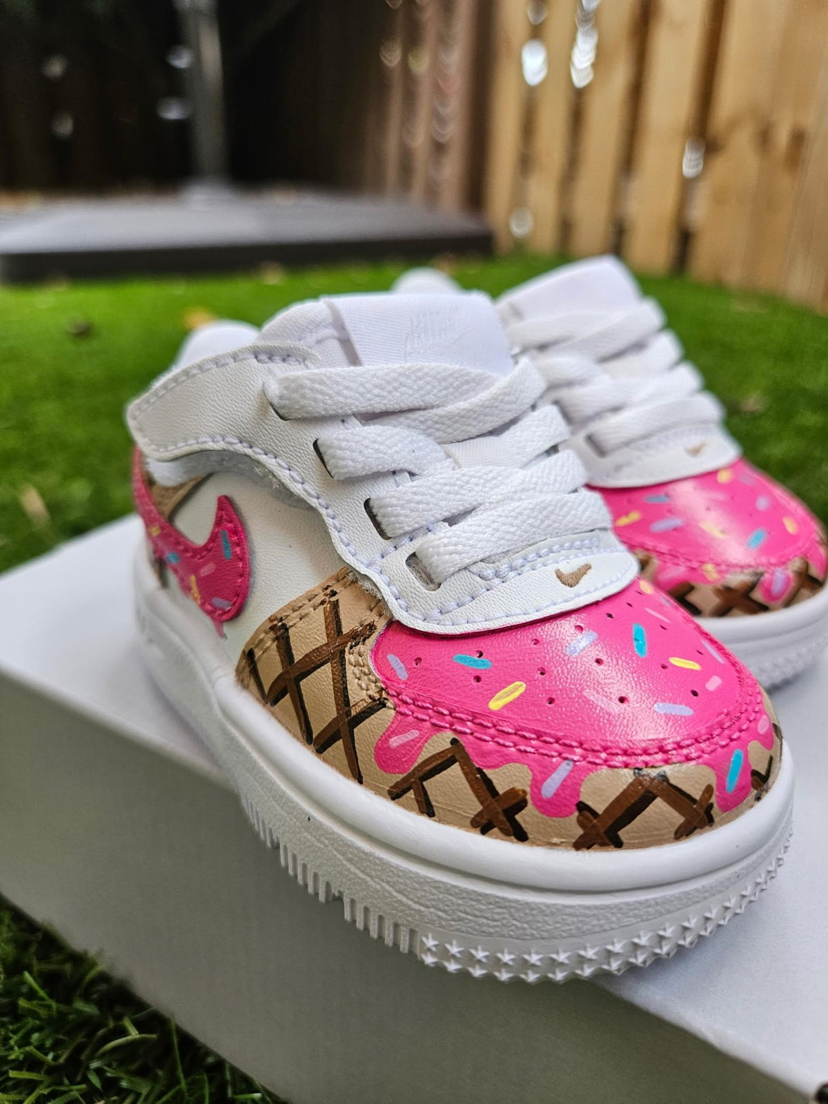 Hand-Painted Ice Cream Drip Sneakers | Custom Air Force 1s