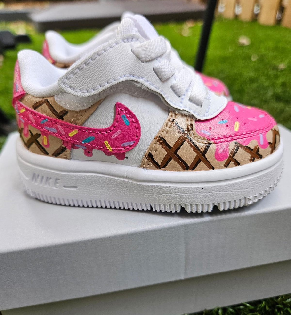 Hand-Painted Ice Cream Drip Sneakers | Custom Air Force 1s