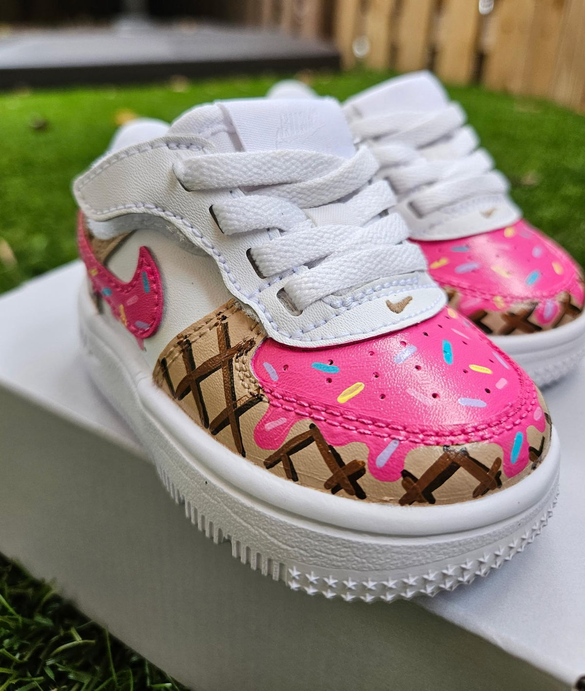 Hand-Painted Ice Cream Drip Sneakers | Custom Air Force 1s