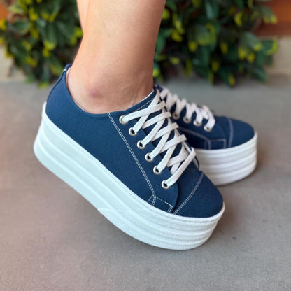 Customizable Women's Platform Sneakers, Glitter Print Shoes