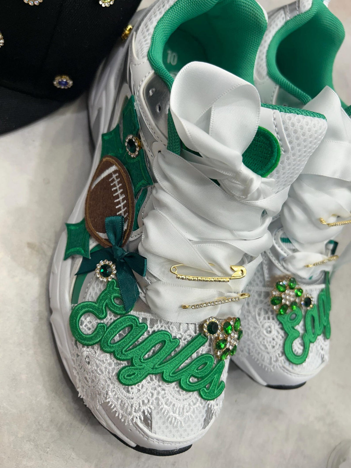 CUSTOM Football team themed sneakers.   Sneakers are available in white or black