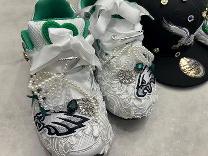 CUSTOM Football team themed sneakers.   Sneakers are available in white or black