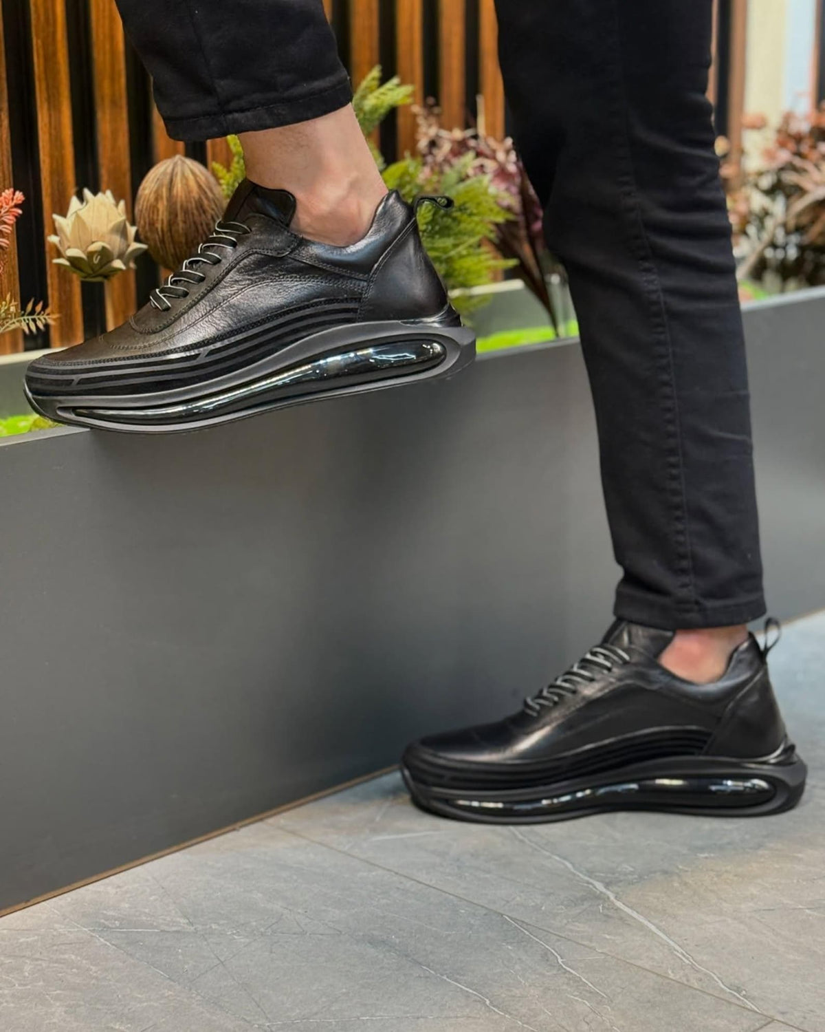 Men’s Genuine Leather Sneakers, Walking Shoes, Casual Trainers, Handmade Streetwear Shoes, Modern Everyday Footwear