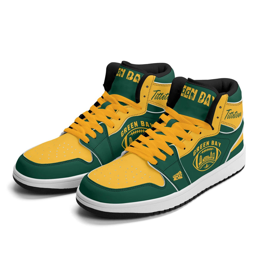 Green Bay Football Team Shoes for Men & Women Team Themed Football Sport Shoes Custom Football Sneakers Green Bay Sneakers Green Bay Gift