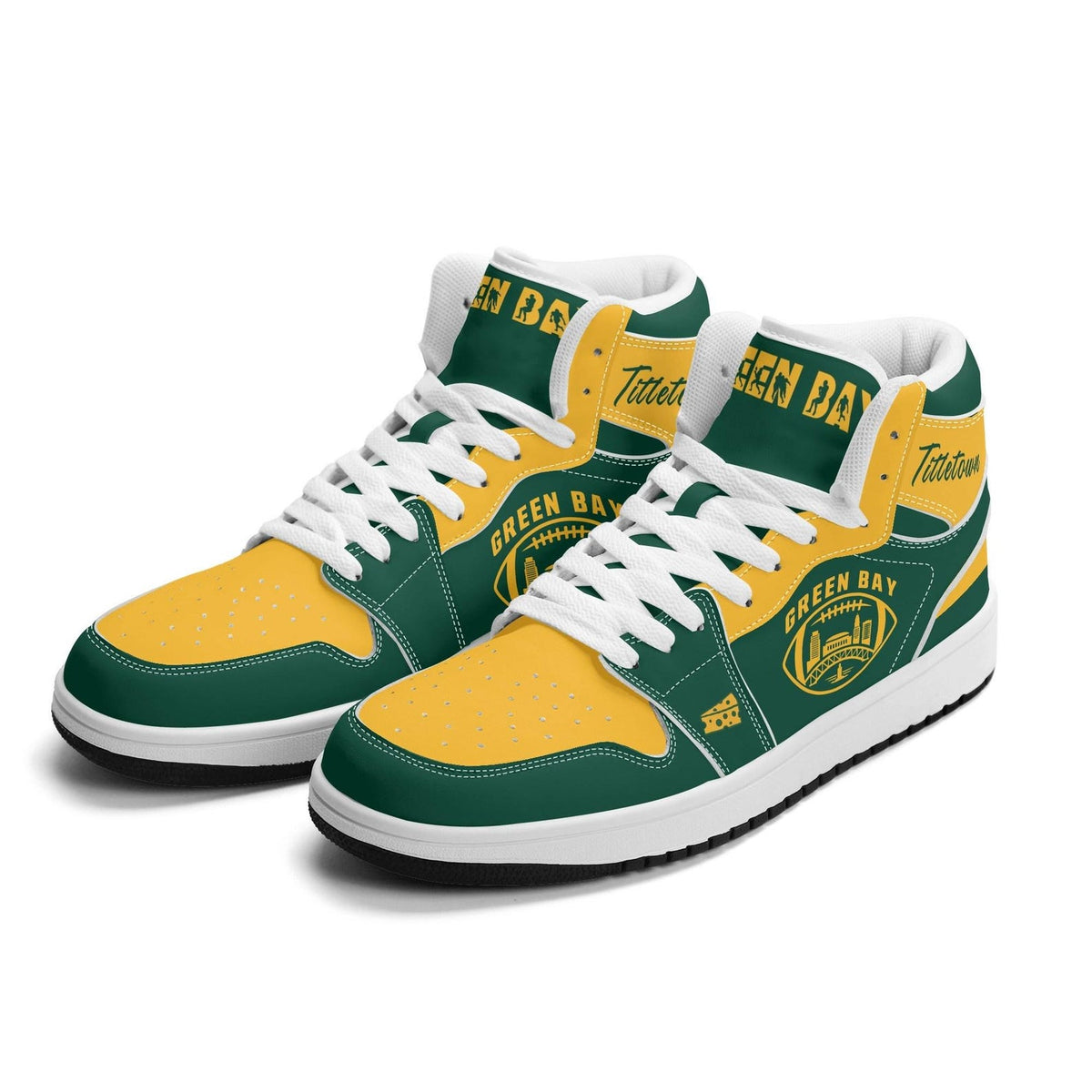 Green Bay Football Team Shoes for Men & Women Team Themed Football Sport Shoes Custom Football Sneakers Green Bay Sneakers Green Bay Gift