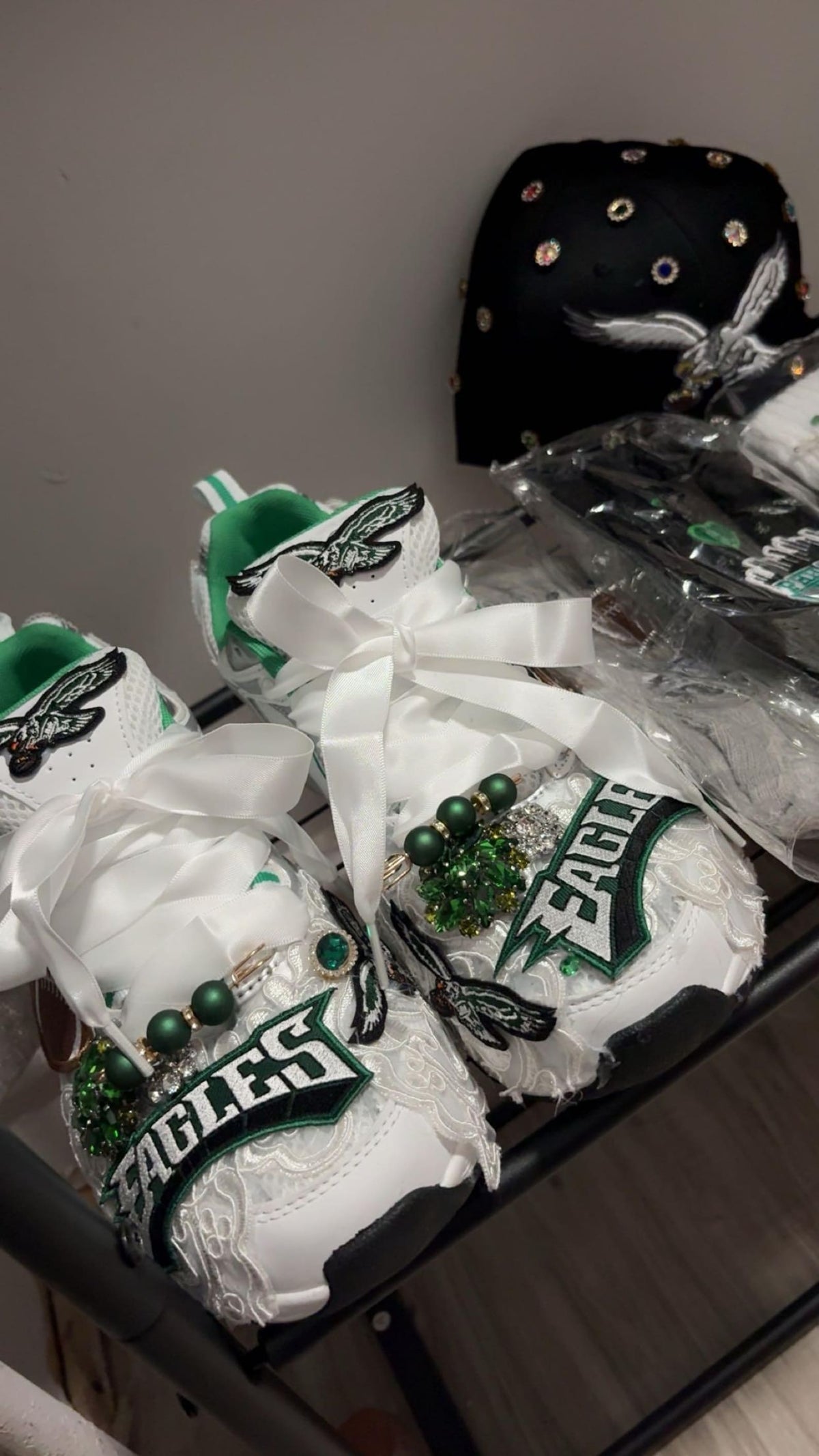 CUSTOM Football team themed sneakers.   Sneakers are available in white or black