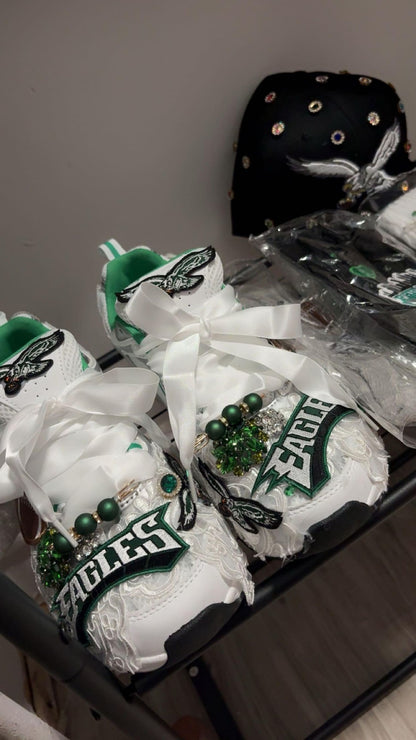 CUSTOM Football team themed sneakers.   Sneakers are available in white or black