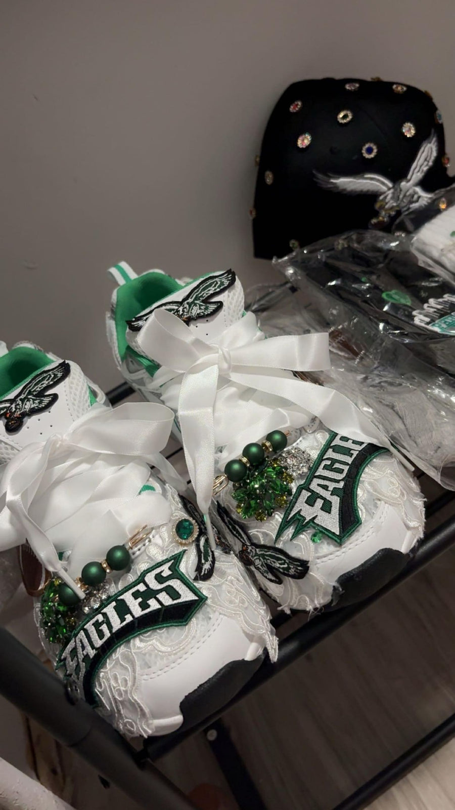 CUSTOM Football team themed sneakers.   Sneakers are available in white or black