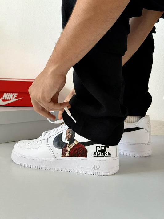 Custom Pop Smoke Air Force 1 - Hand-Painted Sneakers