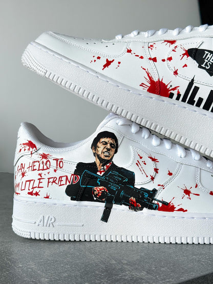 Scarface Air Force 1 - Hand-Painted Tony Montana Sneakers