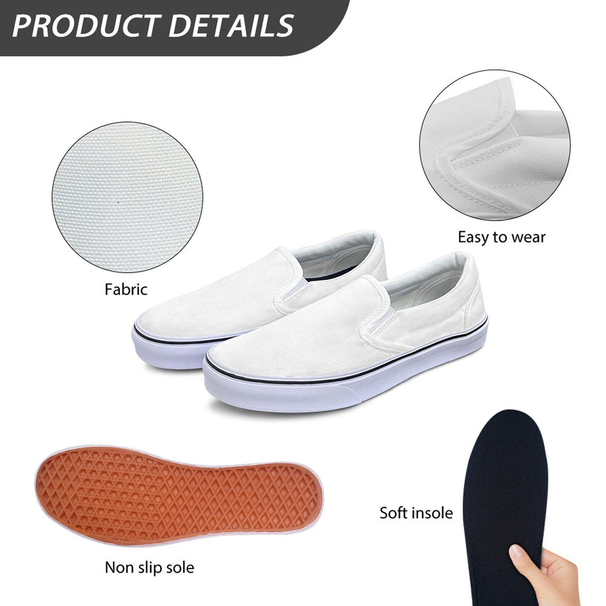 Custom Slip On Shoes for Women Personalized Skate Shoe for Men Skateboard Loafers Laceless Canvas Skater Any Color Photo Image Logo Text