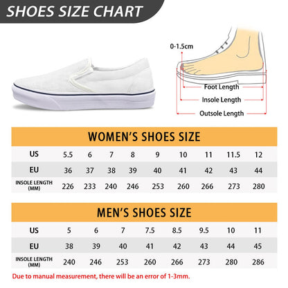 Custom Slip On Shoes for Women Personalized Skate Shoe for Men Skateboard Loafers Laceless Canvas Skater Any Color Photo Image Logo Text