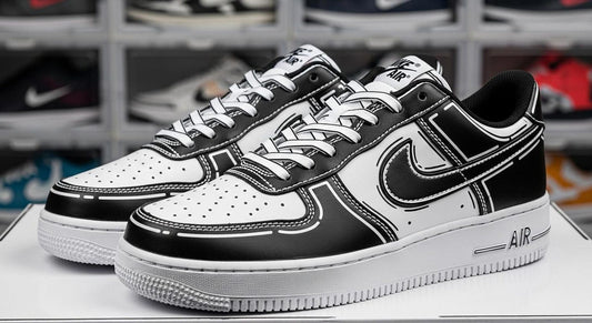 Black Paint Custom Air Force 1 | Hand-Painted Line Art Sneakers l Father's Day Gift l Birthday Gift l Graduation Gift l Unique Gift